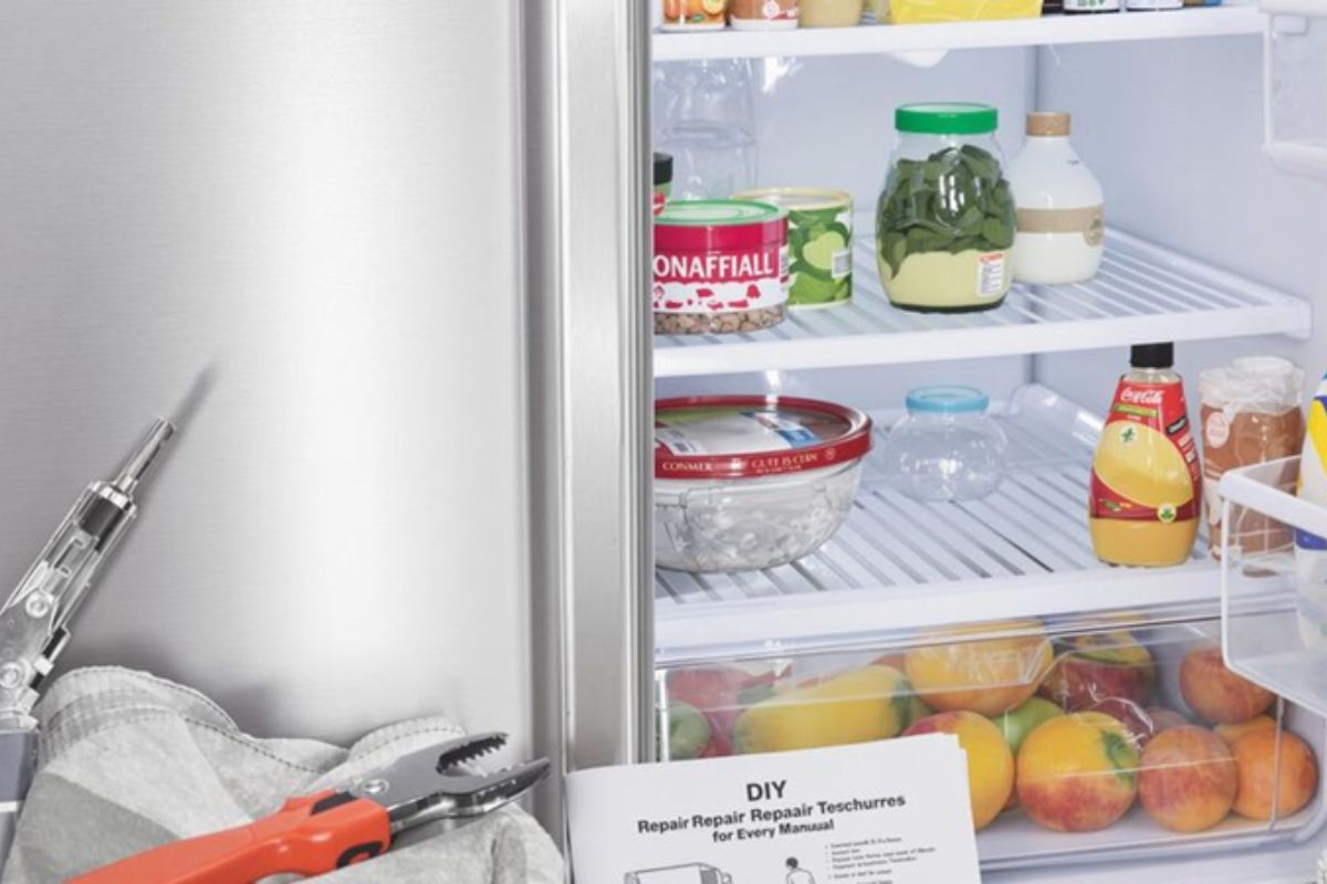 A refrigerator filled with various food items and drinks, showcasing its storage capacity and organization.